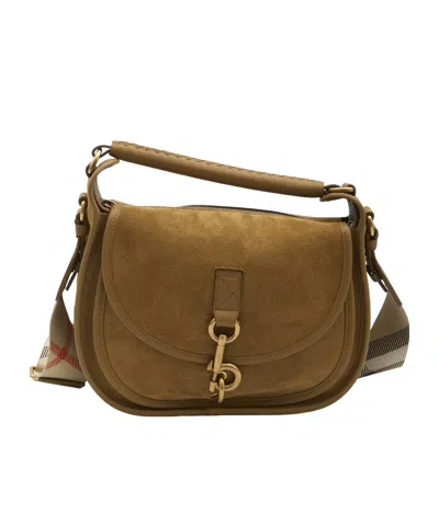 Burberry Top Handle Shoulder Bag In Brown