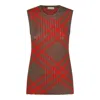 Burberry Ribbed Vest With Check Intarsia In Loch Ip Check