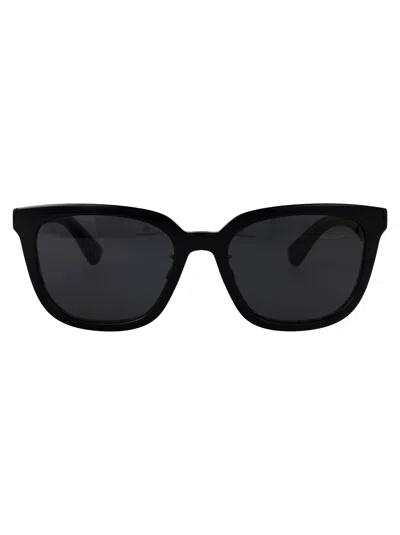 Burberry Top Nero Su Motivo A Quadri Vintage Acetate Sunglasses In Black