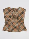 Burberry Vintage Check Pintuck Blouse In Check Beige