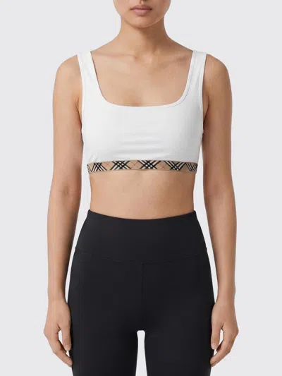 Burberry Samphire Checked Bikini Top In Multi