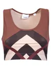 Burberry Printed Stretch Nylon Top In Brown