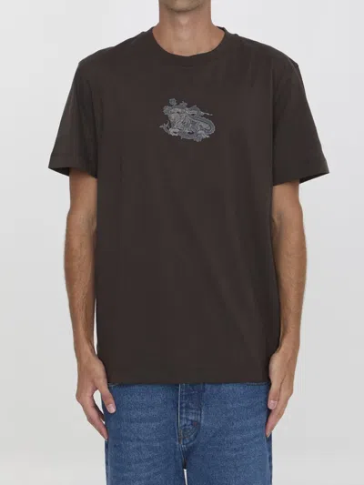 Burberry Ekd Logo T-shirt In Brown