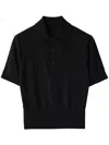 Burberry Cotton Blend Polo Shirt In Black