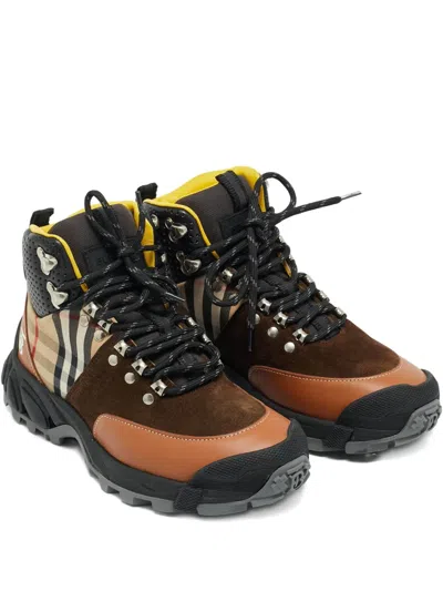 Pre-owned Burberry Tor Hiking Boots In Brown