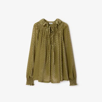 BURBERRY BURBERRY TORCH SILK BLEND VELVET BLOUSE