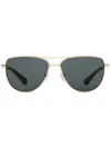 Burberry Tortoiseshell-effect Navigator-frame Sunglasses In Gold