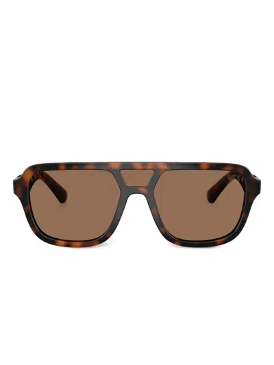 Burberry Tortoiseshell Pilot-frame Sunglasses In Brown