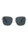 Burberry Tortoiseshell-tip Square-frame Sunglasses In Silver