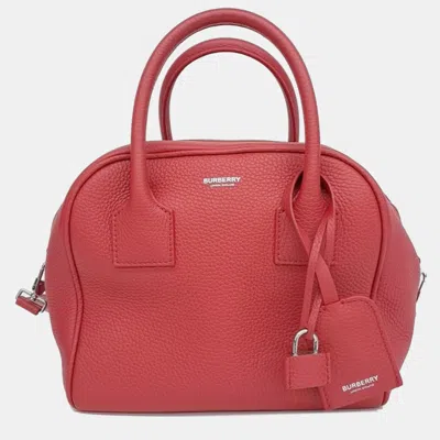 Pre-owned Burberry Tote And Shoulder Bag In Red