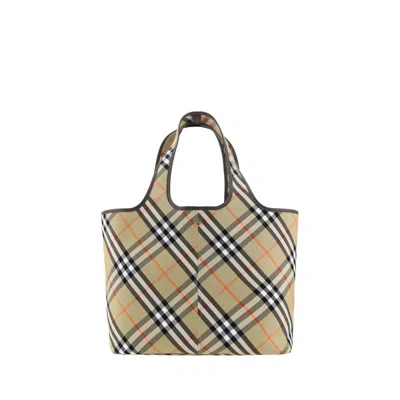 Burberry Medium Checked Tote Bag In Multicolor
