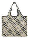 Burberry Check Pattern Tote Bag With Dual Handles