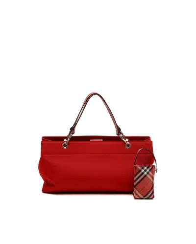 Pre-owned Burberry Tote Bag In Red