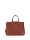 Burberry Croco Leather Tote Bag With Gold Hardware In Rust
