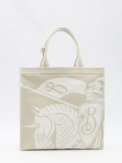 Burberry Tote Bag With Ekd In Grey