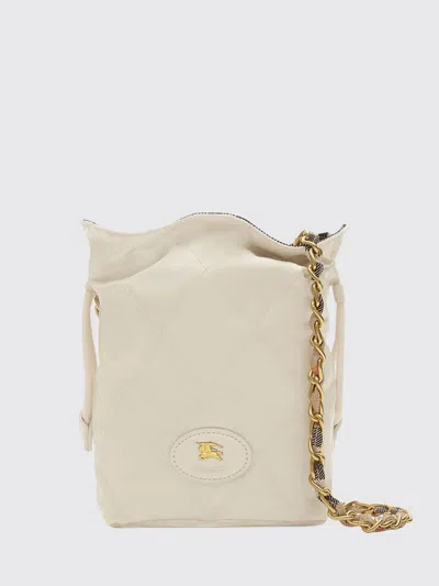 Burberry Beige Horseshoe Reversible Micro Bucket Bag In Neutral
