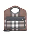 Burberry Printed E-canvas And Leather Mini Pocket Bag Handbag In Dark Birch Brown