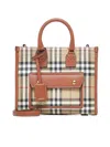 Burberry Beige Cotton Blend Top Box Women In Vntg Chk/briar Brown