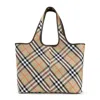 Burberry Ered\n\nmedium Checkered Tote In Beige