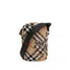Burberry Check-pattern Messenger Bag In Beige