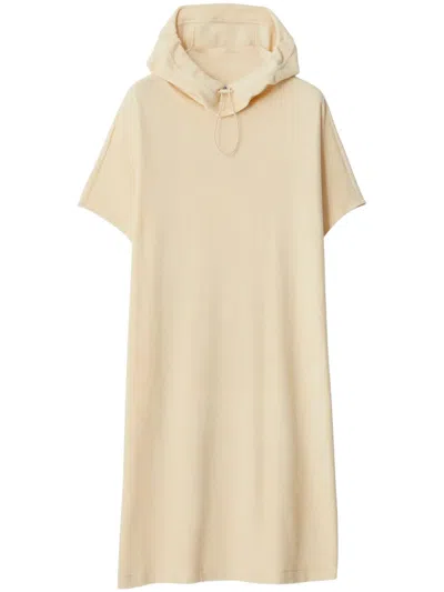 Burberry Womens Towelling Hooded Cotton Dress In Neutral