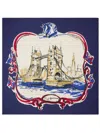 Burberry Tower Bridge Cashmere Silk Scarf In Blue