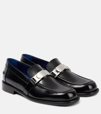 Burberry Mocassino Tower Black In Leather Women In Multi