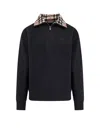 Burberry Mens Logo-embroidered Funnel-neck Cotton Sweatshirt Black Xl