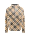 BURBERRY TRADITIONAL CHECK NYLON JACKET WITH EKD DETAIL
