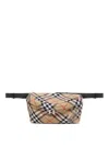 Burberry Beige Check Belt Bag In Beis