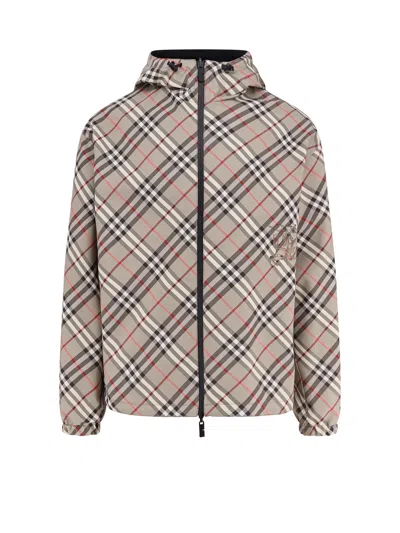 Burberry Trafford Reversible Windbreaker Jacket In Gray