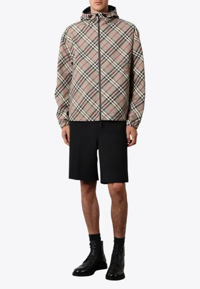 Burberry Trafford Reversible Windbreaker Jacket In Gray