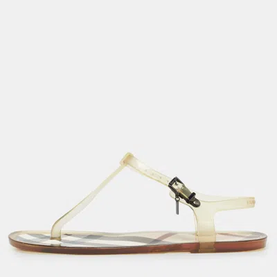 Pre-owned Burberry Transparent Jelly Thong Flats Size 41