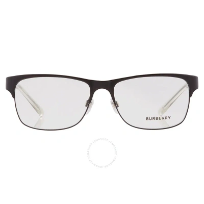 Burberry Transparent Rectangular Men's Eyeglasses Be1289 1007 55 In Black