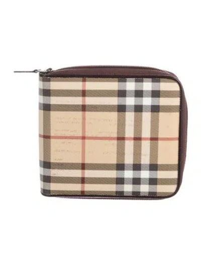 Pre-owned Burberry Travel Cd Case In Neutral
