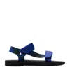 Burberry Mftrek Hs Check Blue Sandals In Black