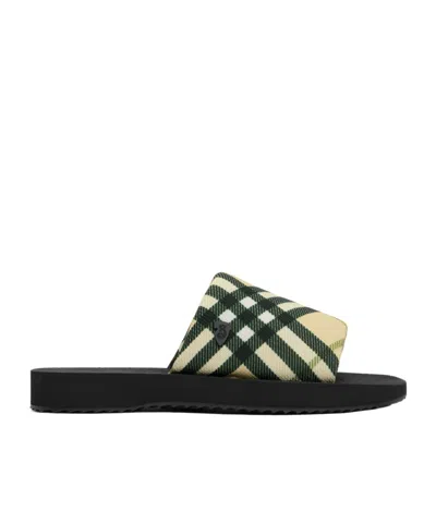 Burberry Beige Trek Sandals In Grain Ip Check