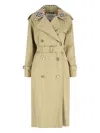 Burberry Castleford Check Collar Water Resistant Gabardine Trench Coat