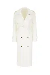 Burberry Ivory Silk Trench Coat In White