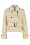 Burberry Belted Trench With Double-breasted Design And Epaulettes In Alpine