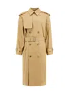 Burberry Mens Spelt Double-breasted Cotton Trench Coat In Beige