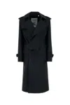 Burberry Blend Silk Trench Coat Women In Black