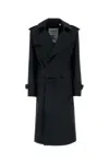 Burberry Blend Silk Trench Coat Women In Black