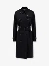 Burberry Waterloo Heritage Double-breasted Trench Coat In Black