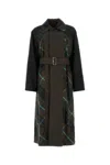 Burberry Embroidered Gabardine Bradford Trench Coat In Black