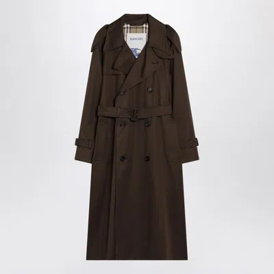 Burberry Trench Castleford Long Juniper Colour In Green