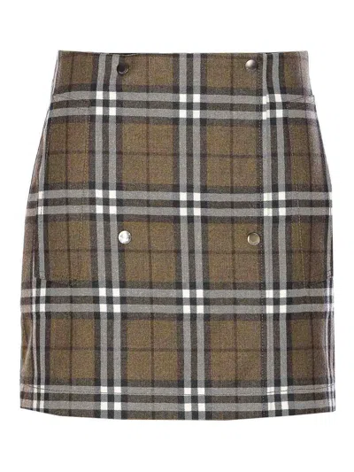 BURBERRY TRENCH CHECK SKIRT