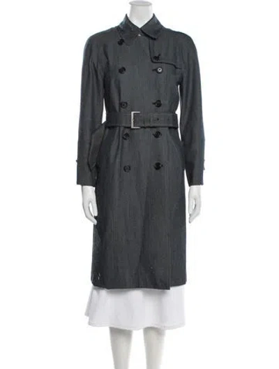 Pre-owned Burberry Trench Coat In Blue