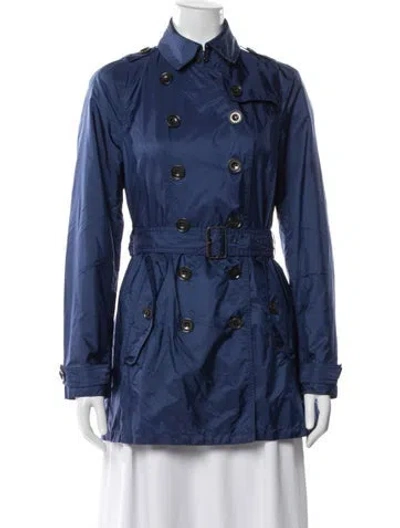 Pre-owned Burberry Trench Coat In Blue
