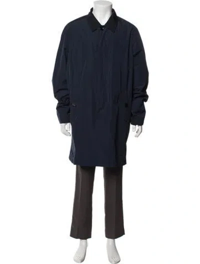 Pre-owned Burberry Trench Coat In Blue